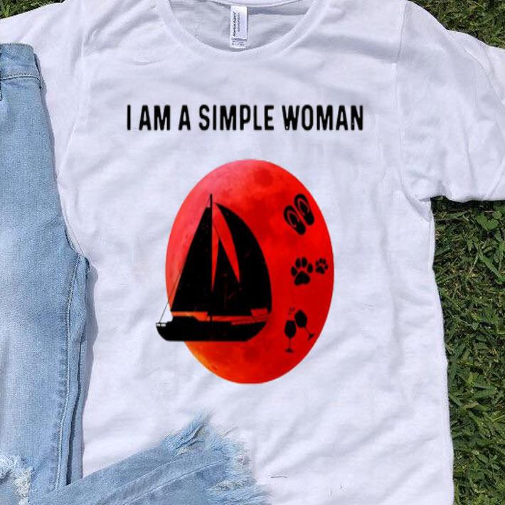 I Am A Simple Woman Sailboat Blood Moon Shirt