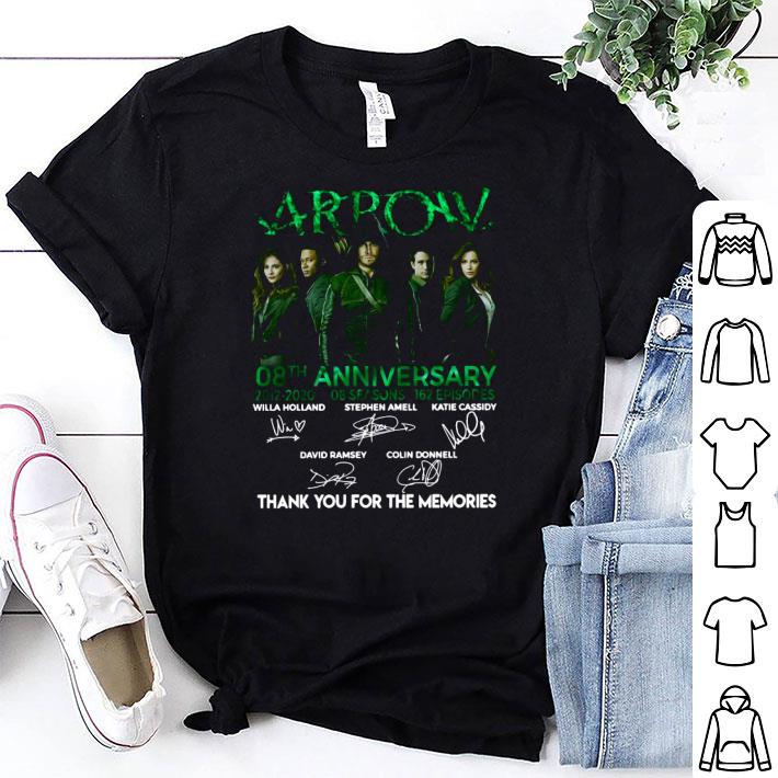 Arrow 08th Anniversary 2012 2020 08 Seasons 162 Episodes Thank You For The Memories Signatures Shirt