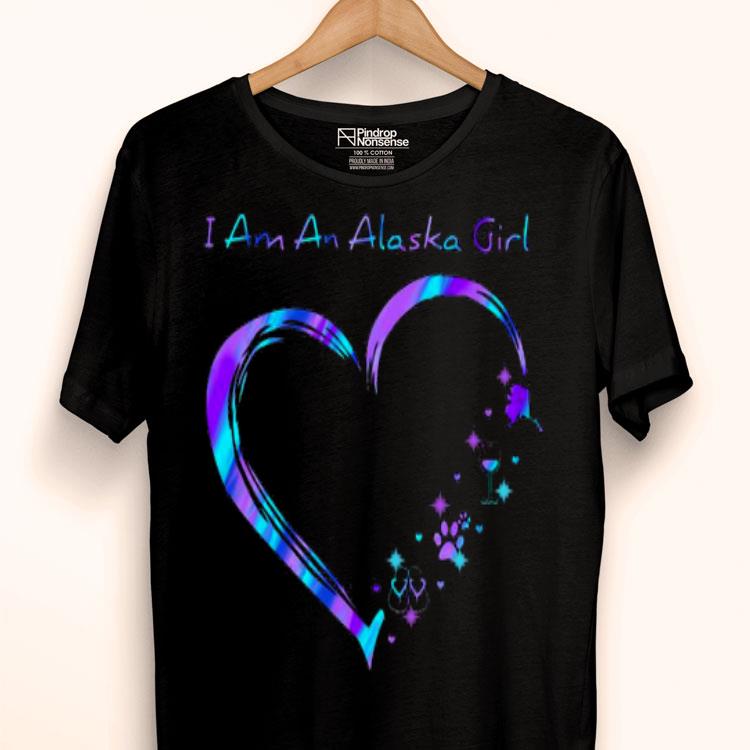 I Am An Alaska Girl Love Flip Flop Dog And Wine Shirt