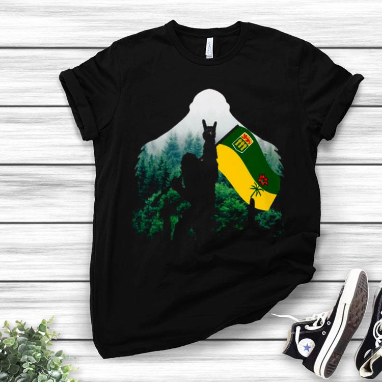 Bigfoot Saskatchewan Flag In The Forest.png Shirt