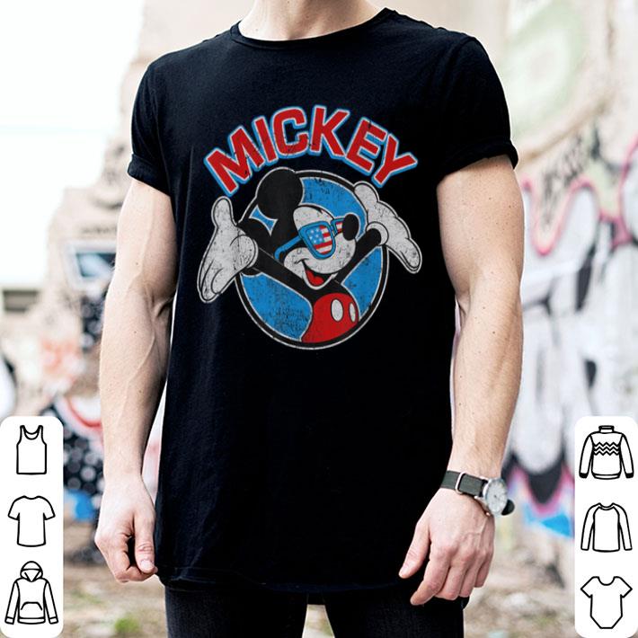 Disney Mickey Mouse Flag Shades Americana Graphic Shirt