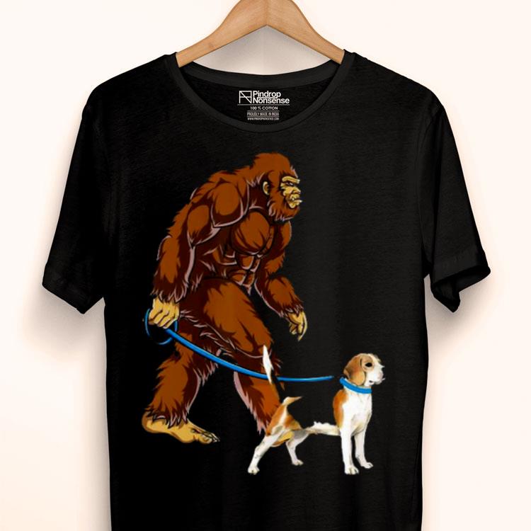 Bigfoot Walking With Beagle Harrier Shirt