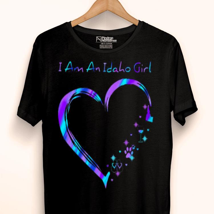 I Am An Idaho Girl Love Flip Flop Dog And Wine Shirt