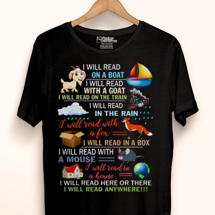 I Will Read On A Boat I Will Read With A Goat Shirt