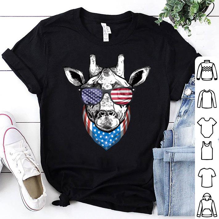 Fourth Of July Giraffe American Flag Shirt