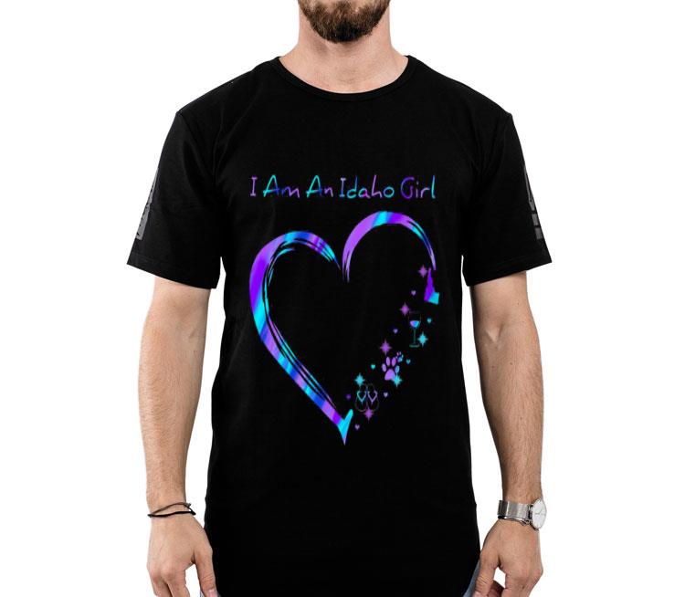 I Am An Idaho Girl Love Flip Flop Dog And Wine Shirt