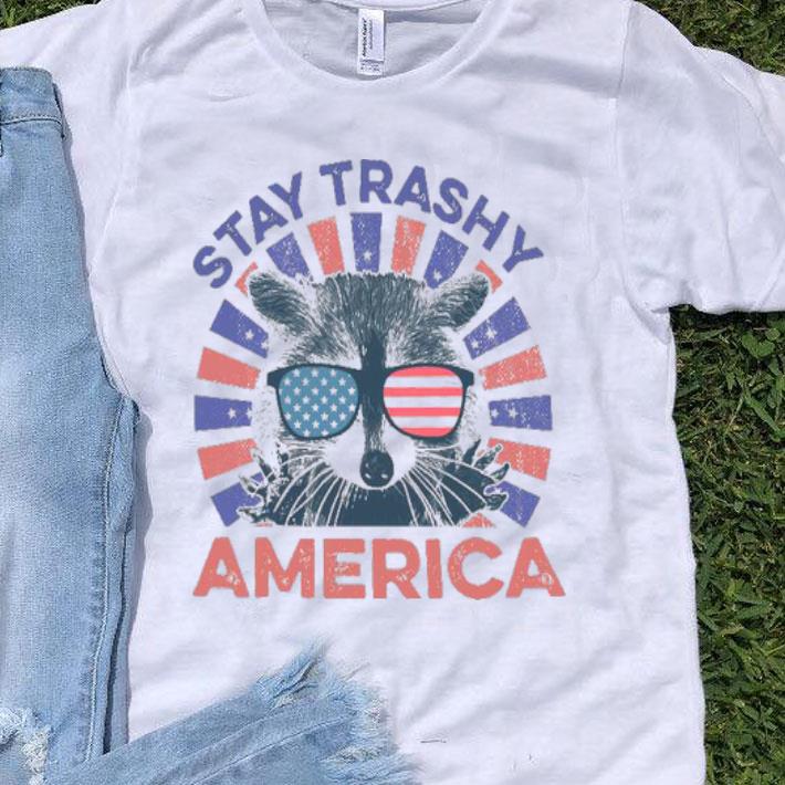 Raccoon Stay Trashy America Flag Shirt