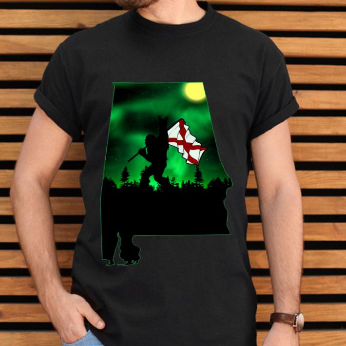 Bigfoot Alabama Moonlit Night Flag Shirt