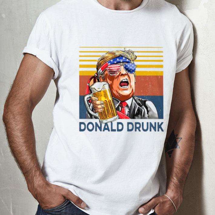 Donald Trump Drunk Drink Beer Happy The 4th Of July Vintage Shirt