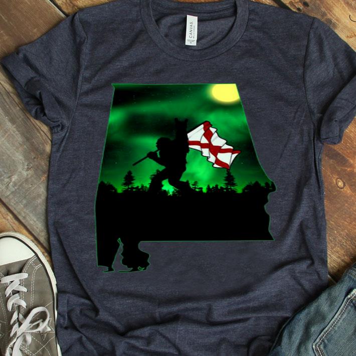 Bigfoot Alabama Moonlit Night Flag Shirt