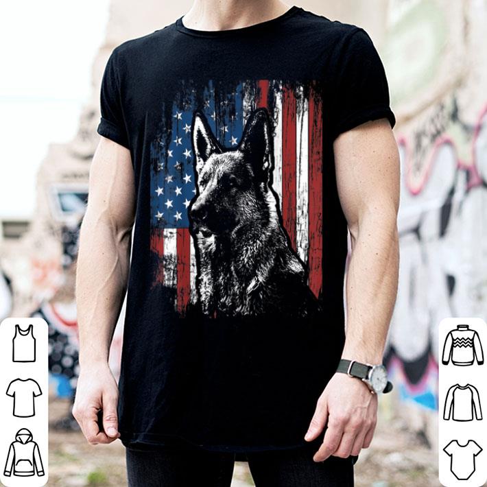 Patriotic German Shepherd American Flag Dogs Shirt