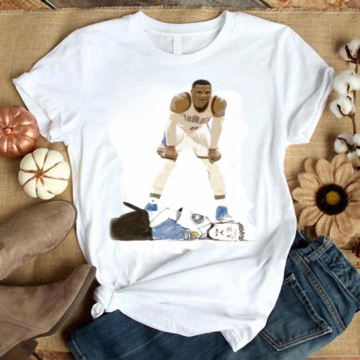 Russell Westbrook Standing On Police Shirt