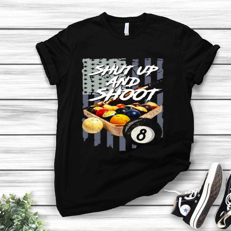Billiard Shut Up And Shoot American Flag Shirt