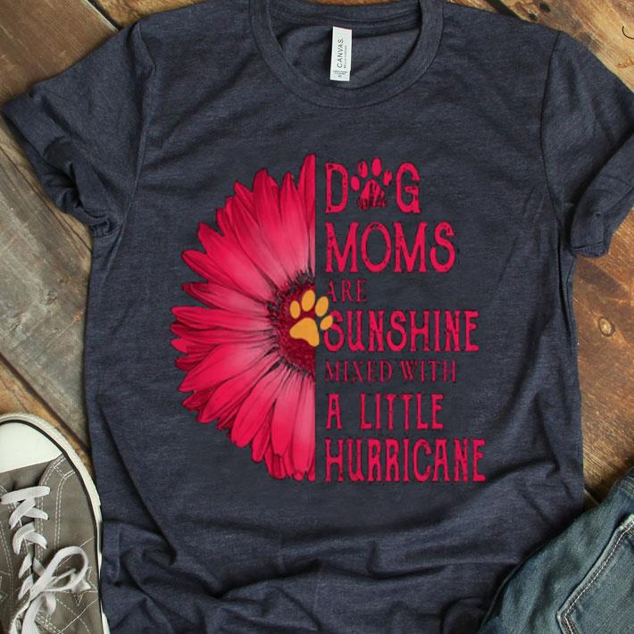 Gerbera Daisy Pink Dog Moms Are Sunshine Mixed With A Little Hurricane Shirt