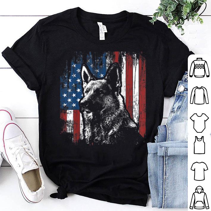 Patriotic German Shepherd American Flag Dogs Shirt