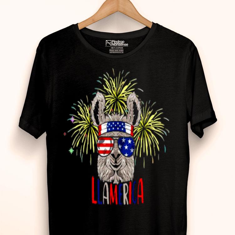 Llama Llalmerica American Flag 4th Of July Shirt