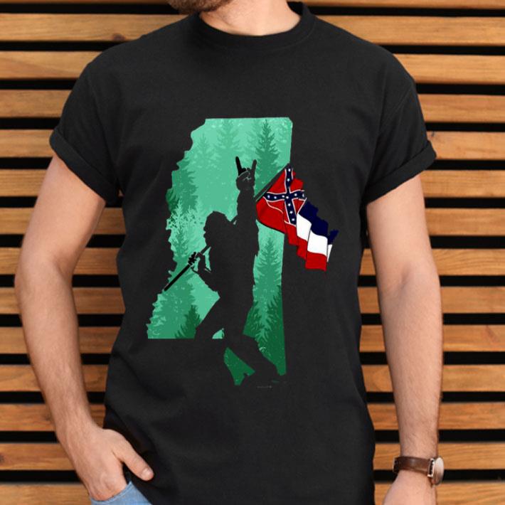 Bigfoot Mississippi Flag Map Shirt