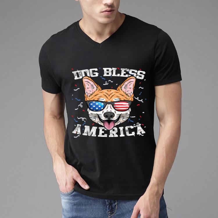 Corgi Puppy Bless America 4th of July Partys Shirt