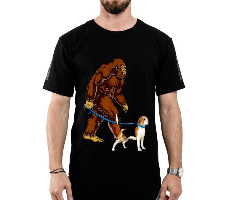 Bigfoot Walking With Beagle Harrier Shirt