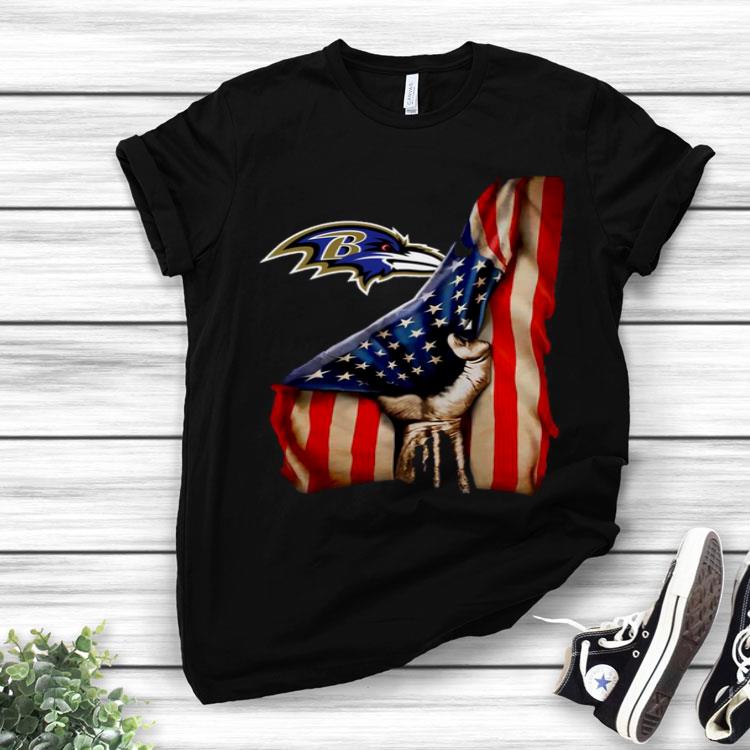 American Flag And Baltimore Ravens Shirt
