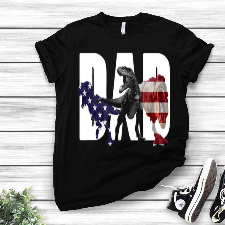 Dinosaur T Rex Dad American Flag Shirt