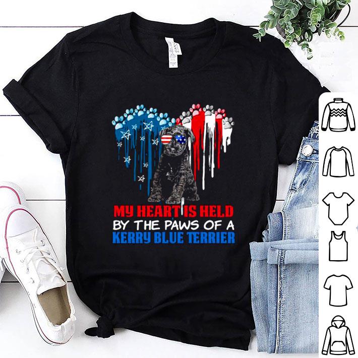 Heart Paw America My Heart Is Held By The Paws Of A Kerry Blue Terrier Shirt