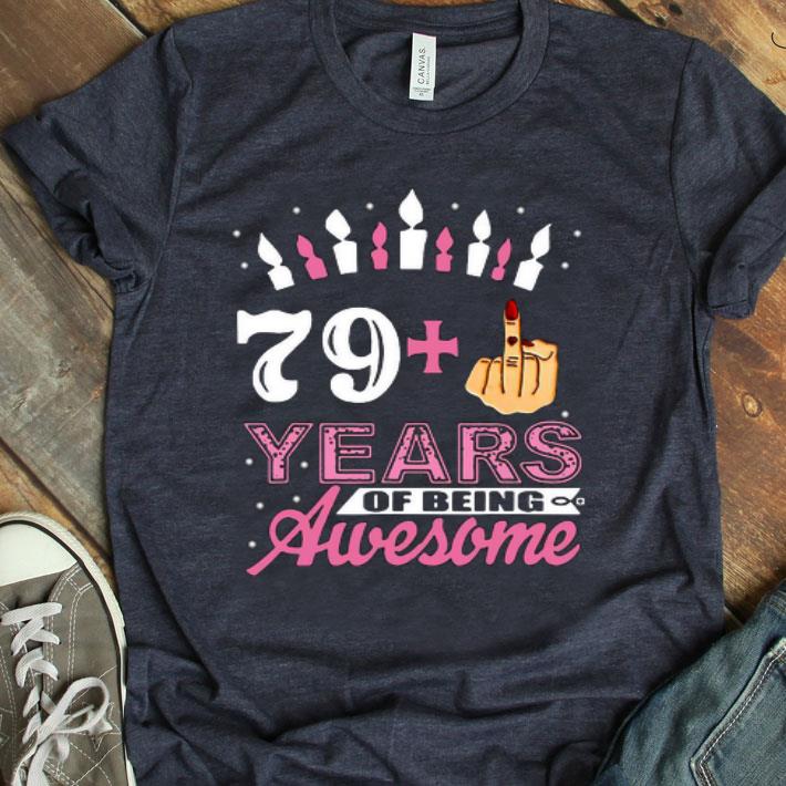 I Am 79 Plus Middle Finger Up Years 80th Birthday Christmas Shirt