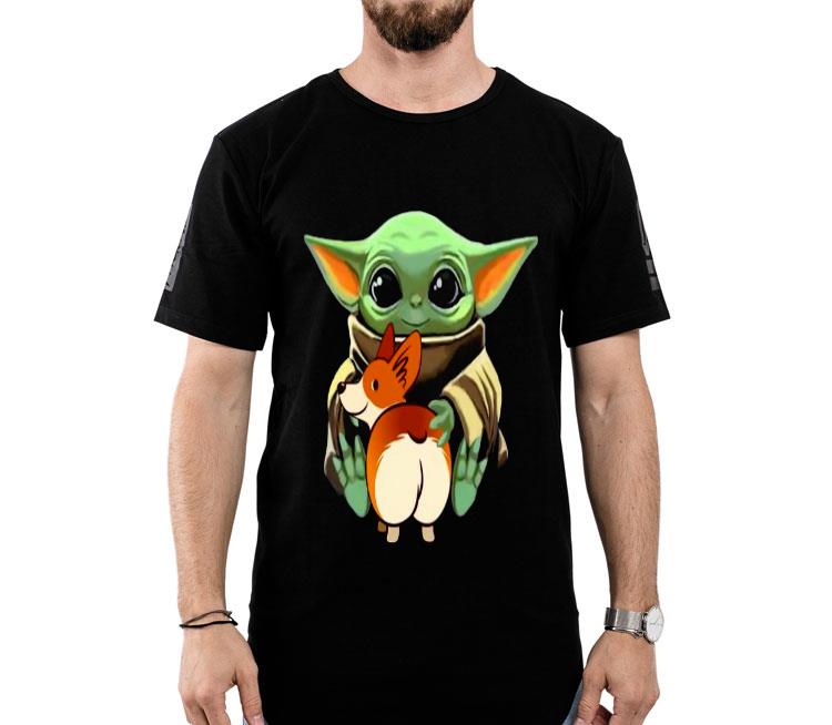 Baby Yoda Hug Corgi So Cute Shirt