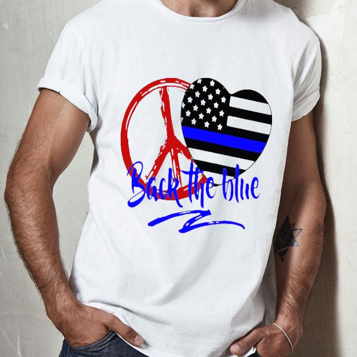 Back The Blue America Love Heart Independence Day Shirt