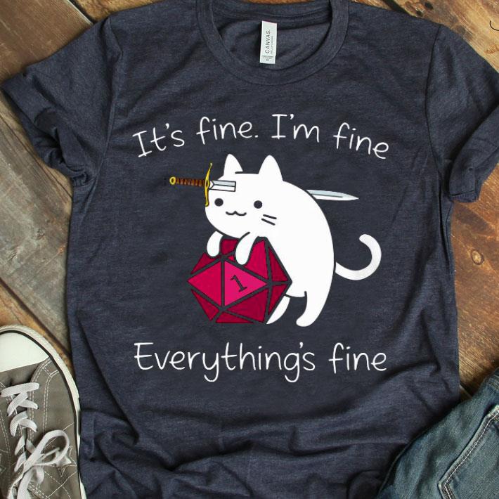 Cat Hug Dungeon It’s Fine I’m Fine Everything’s Fine Shirt