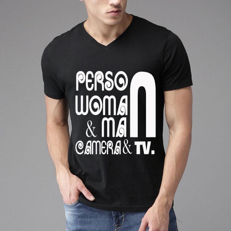 Person Woman and Man and Camera and TV Shirt