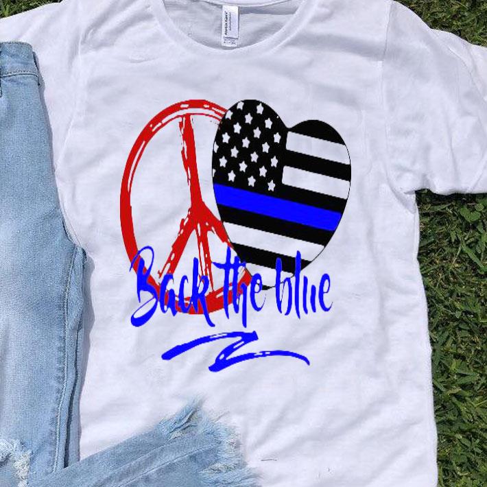 Back The Blue America Love Heart Independence Day Shirt