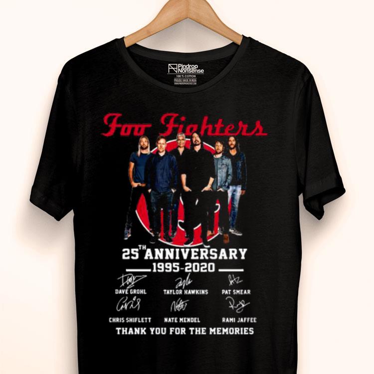 Foo Fighters 25th Anniversary 1995 2020 Thank You For The Memories Signatures Shirt