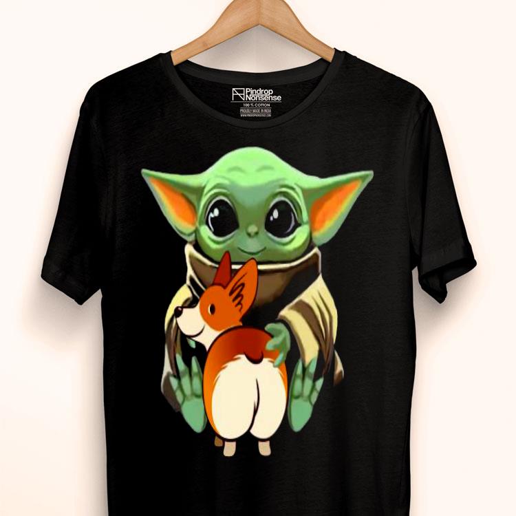 Baby Yoda Hug Corgi So Cute Shirt