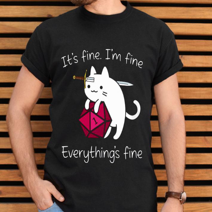 Cat Hug Dungeon It’s Fine I’m Fine Everything’s Fine Shirt
