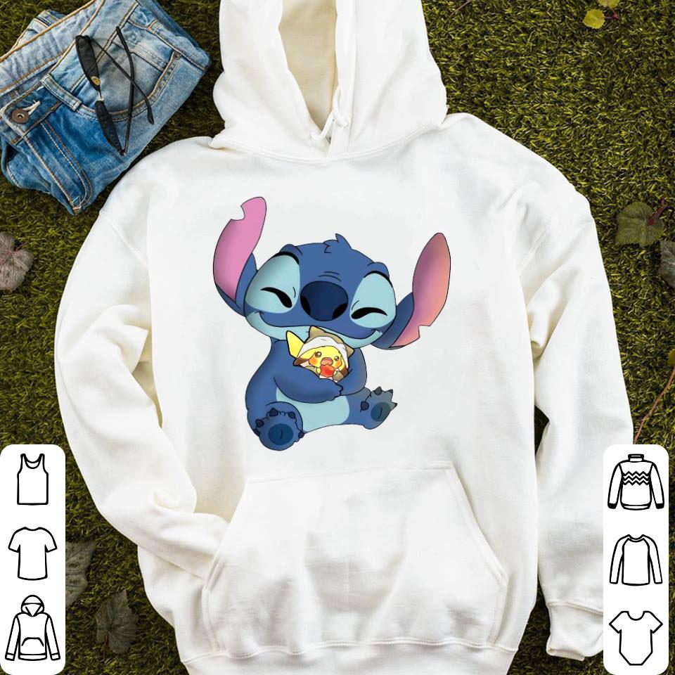 Stitch Hug Baby Pikachu Shirt