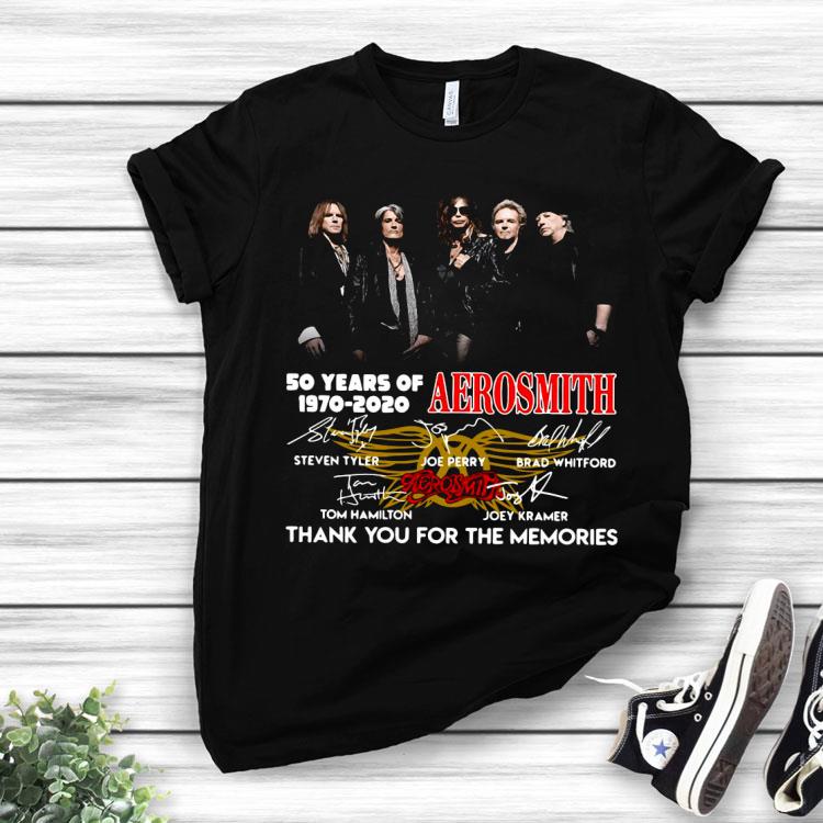 50 Years Of 1970 2020 Aerosmith Thank You For The Memories Signatures Shirt