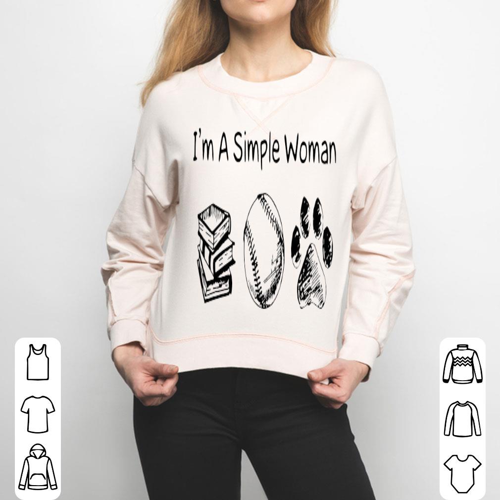 I’m A Simple Woman Book Baseball Dog Paw Shirt