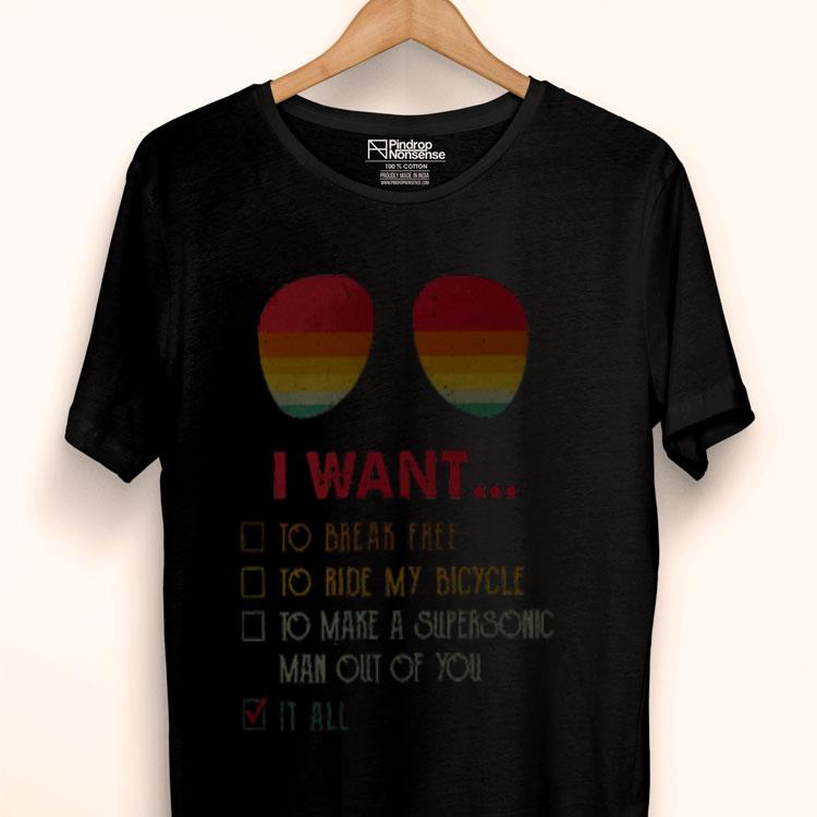 I Want To Break Free To Ride My Bicycle Glasses Vintage Version Shirt