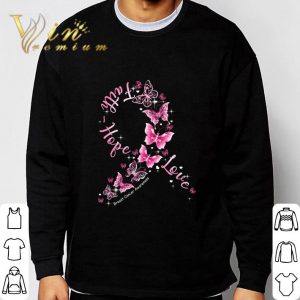 Butterflies Ribbon Faith Hope Love Breast Cancer Awareness shirt 2