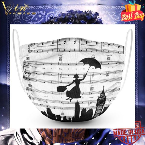 Mary Poppins Music Note Face Mask