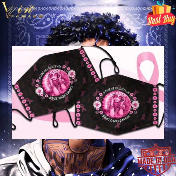 It Came We Fought I Won Breast Cancer Awareness Face Mask