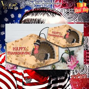 Chicken Turkey Happy Thanksgiving day Face Mask 1