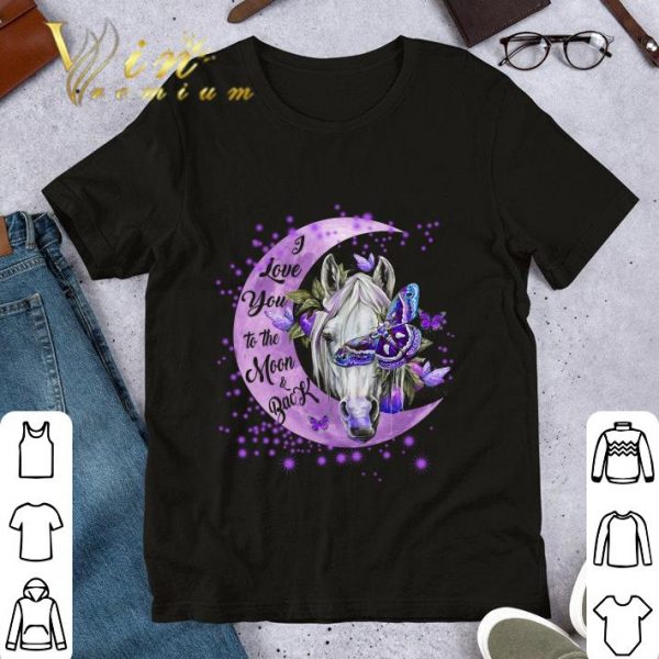 Awesome Horse I love you to the moon and back Fibromyalgia Awareness shirt