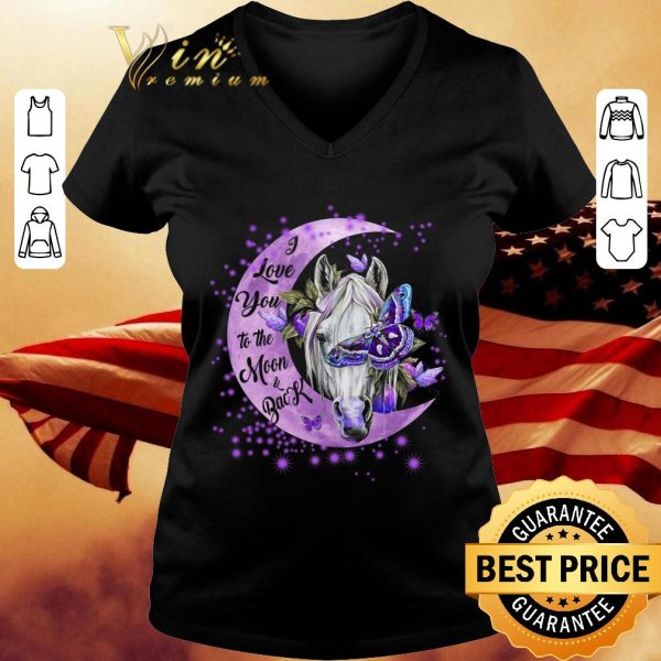 Awesome Horse I love you to the moon and back Fibromyalgia Awareness shirt