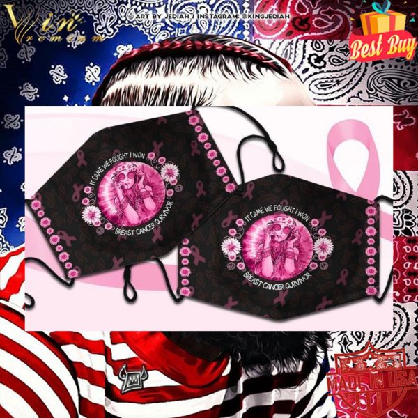 It Came We Fought I Won Breast Cancer Awareness Face Mask