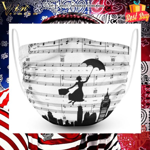 Mary Poppins Music Note Face Mask