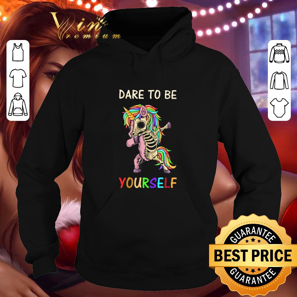 d44975e0 dabbing skeleton unicorn dare to be yourself lgbt shirt 4 - Dabbing Skeleton Unicorn Dare To Be Yourself LGBT shirt