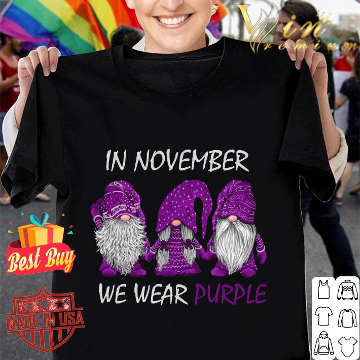 Official Gnomes In November We Wear Purple Fibromyalgia Awareness shirt Official Gnomes In November We Wear Purple Fibromyalgia Awareness shirt
