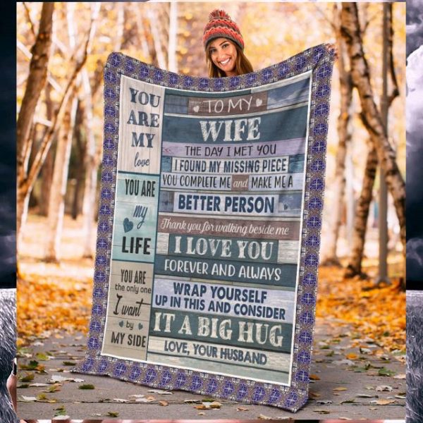 To my wife the day i met you i found my missing piece quilt blanket